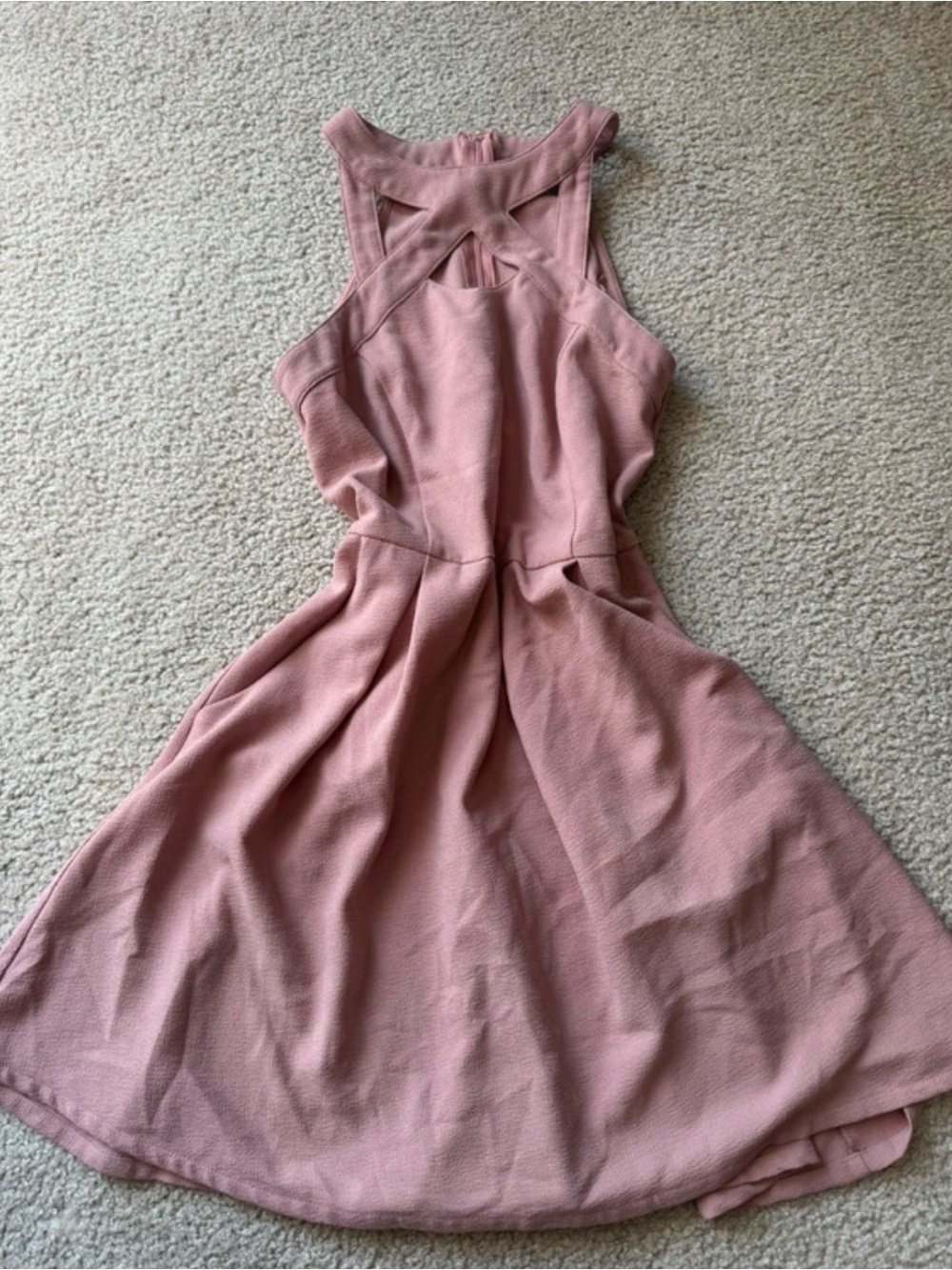 Speechless Dusty Rose Cross-Back Mini Dress - Formal PINK Y2K casual